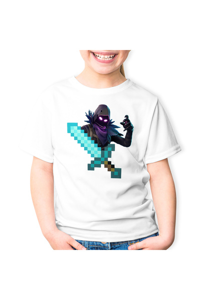 OEM Tricou copii Raven Fortnite Minecraft Diamond Sword