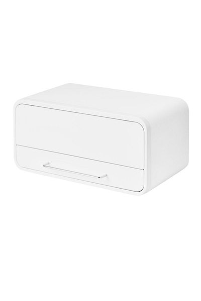 Bayev Boulangarie White Metal Bread Bowl - Bread Storage Container 0039