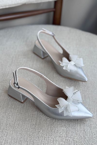 GOFFSHOES Pantofi de damă Howen cu toc mic - argintiu