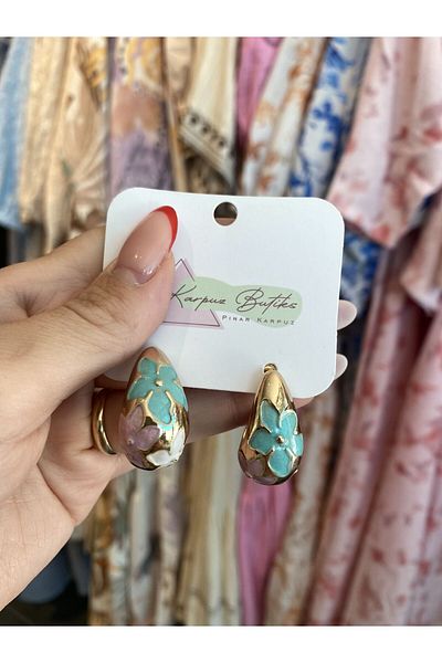 karpuzbutiks Gold Bottega Vip Flower Earring 2