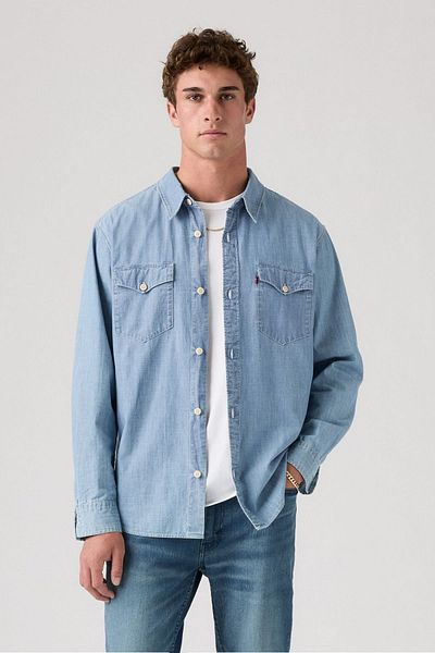 Levi's Classic Western Standard Lyon Medium Was Men's Blue Shirt