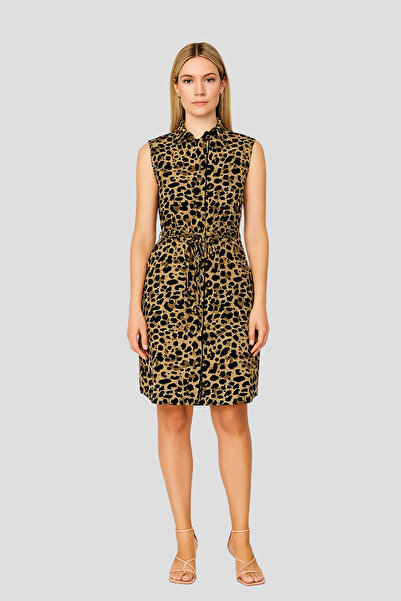 Naramaxx 1444 ELBİSE LEOPAR DESEN