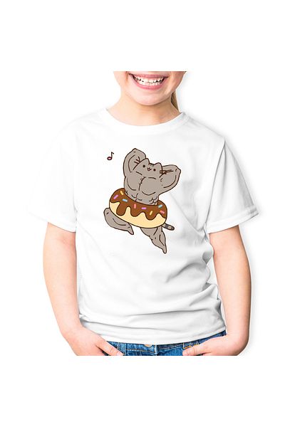 OEM Kids T-shirt Pusheen Cat Muscle Gym Workout Cat