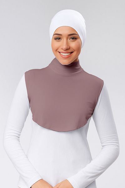 Mesa Charm Half Turtleneck Plain Hijab Combed Cotton Neck Collar Dusty Rose