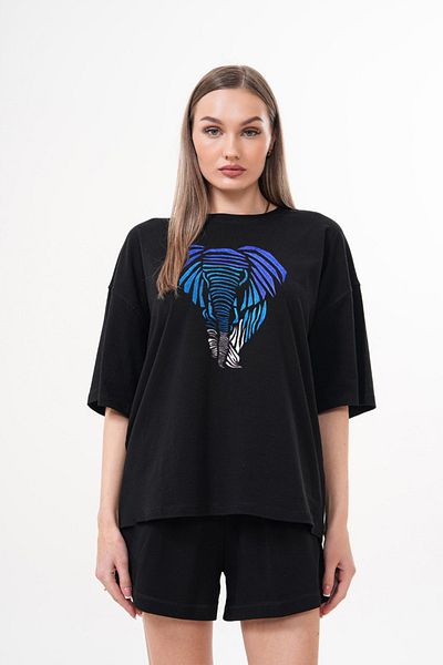 JANSO GROUP -Women's Cotton Printed 01027 Short Sleeve Tshirt Oversize Large Size