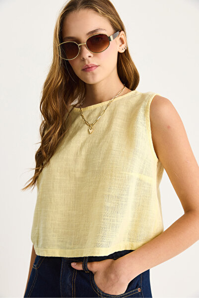 Bianco Lucci Women's Sleeveless Linen Blouse 3419-1 60282023