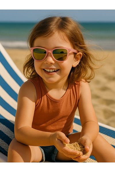 Lexi Bella Kids Mirrored Glass Sunglasses Pink Frame Uv 400 Protection Ce Certificated