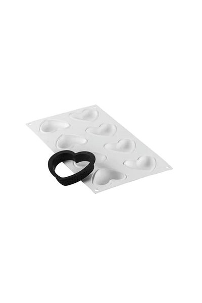 silikomart Kit pentru mini tarte, Silikomart, Kit Mini Tarte Petit Amour, 8 cavitati