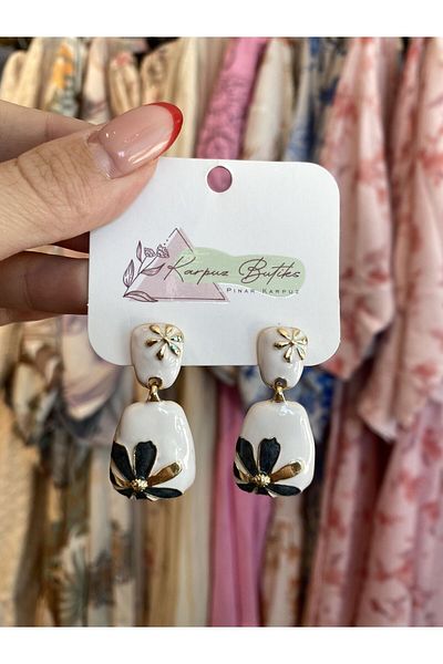 karpuzbutiks White Flower Vip Earrings 7