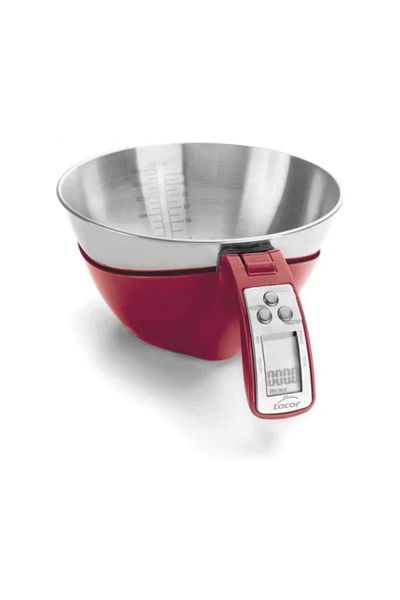 Lacor Cantar digital cu bol gradat detasabil, Red Scale, capacitate maxima 5 kg