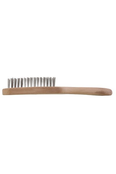 flores Professional wire brush with white teeth, wooden handle, 5 rows