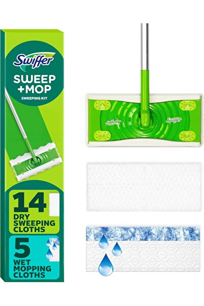 Swiffer Sweeper 2-in-1 Multi-Surface Dry & Wet Floor Starter Kit (1 mop + 19 refills)