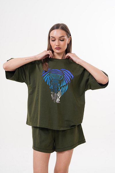 JANSO GROUP -Women's Cotton Printed 01027 Short Sleeve Tshirt Oversized Large Size