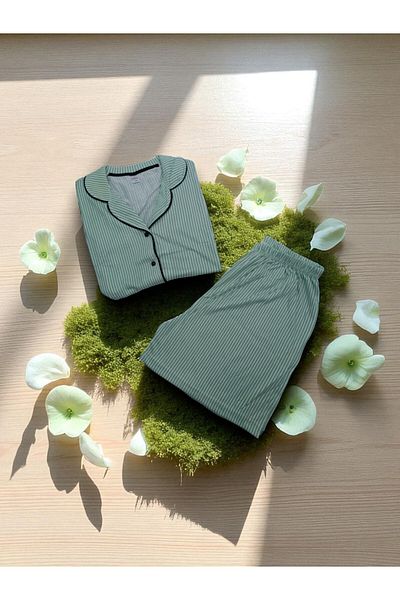 BEYAZTOPTAN 100% Ultra Soft Women's Cool Touch Combed Single Jersey 2-Piece Full Button Shorts Set! ! New Season ! !