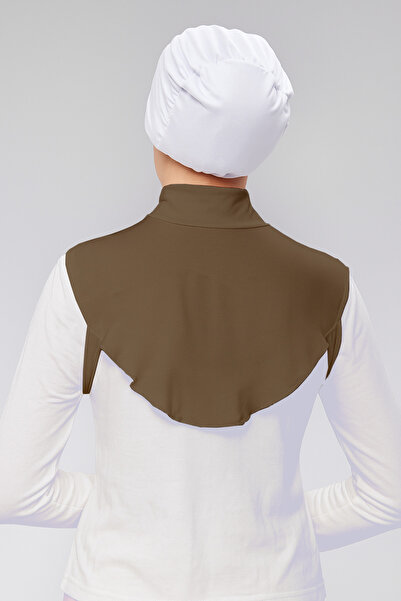 Mesa Charm Half Turtleneck Plain Hijab Combed Cotton Neck Collar Chocolate
