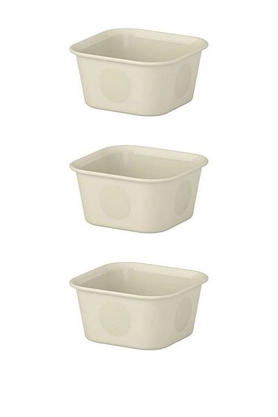 Qerhome Beige Color Box, Drawer Organizer, Desktop Organizer, Organizer, 10X10X5 cm (3 Pcs)