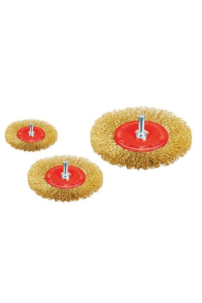 flores Round wire brushes for drill, 3 pcs / set
