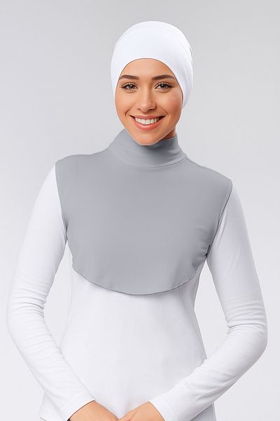 Mesa Charm Combed Cotton Neck Collar Half Turtleneck Anti-Slip Buckle Posture Anti-Sweat Gray