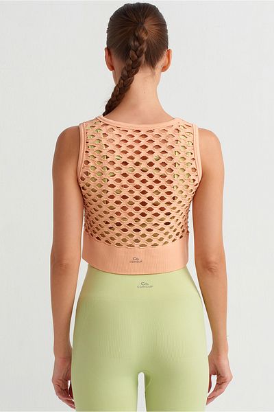 COMEUP Mesh Sports Singlet Peach Feather