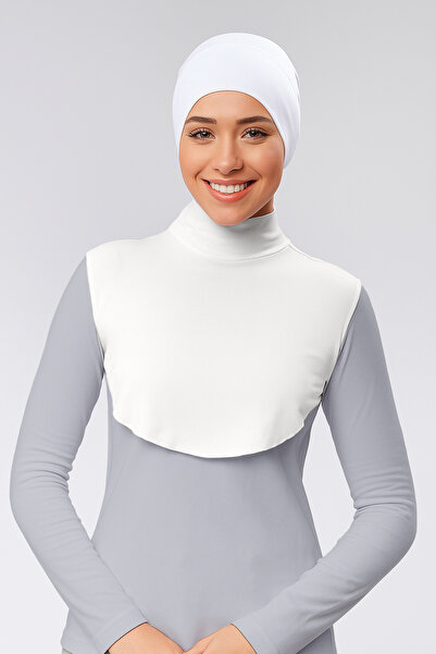 Mesa Charm Combed Cotton Neck Collar Half Turtleneck Anti-Slip Buckle Posture Anti-Sweat Ecru