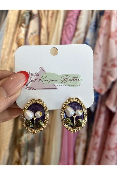 karpuzbutiks Gold Purple Art Vip Necklace 3