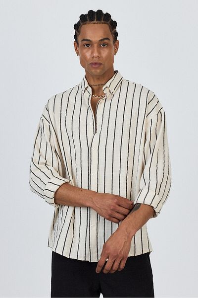 Weyeze Stripe Detailed Shirt Ag-Y19843Lns