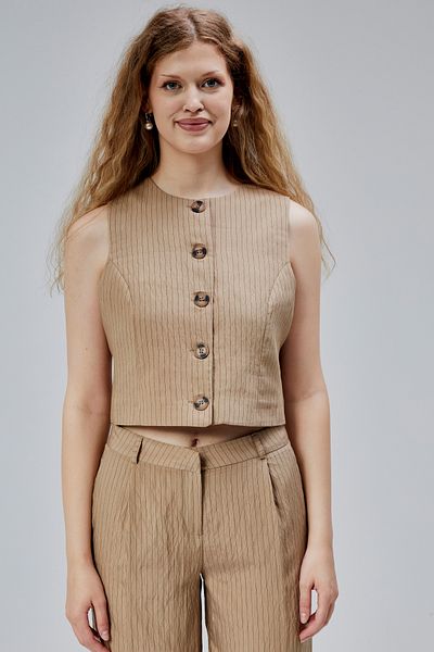 Bolivente Mink Striped Modal Vest-Pants Set