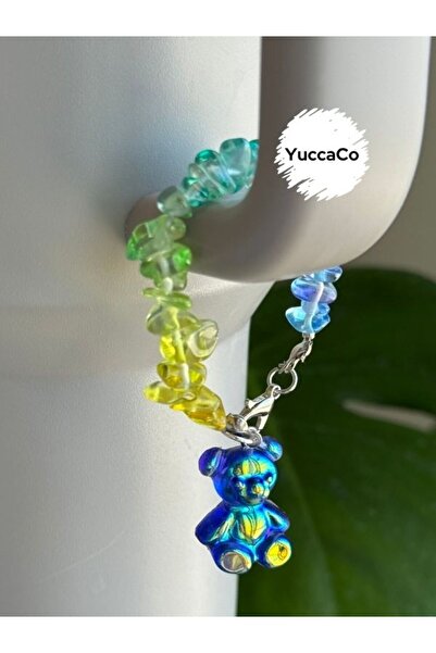 YuccaCo Accessorize Your Life زخرفة ترمس على شكل دب من الحجر الطبيعي/تذكير تر...