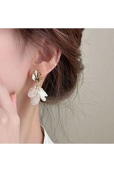 Asteria Jewelry Steel Enamel Seashell Earrings