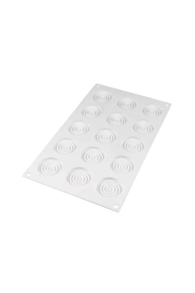 silikomart Silicone mold for single-portions, Tourbillon 9 by YannBrys, 15 cavities, Ø45 x 7mm