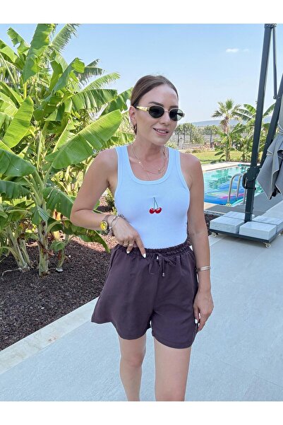 X-Young κοτλέ Αθλητές με κεντημένο κεράσι ΛΕΥΚΟ