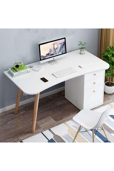 AGD Home Office Desk Modern Multifunctional Computer Desk Gaming Writing Study Desk with Bookshelf S