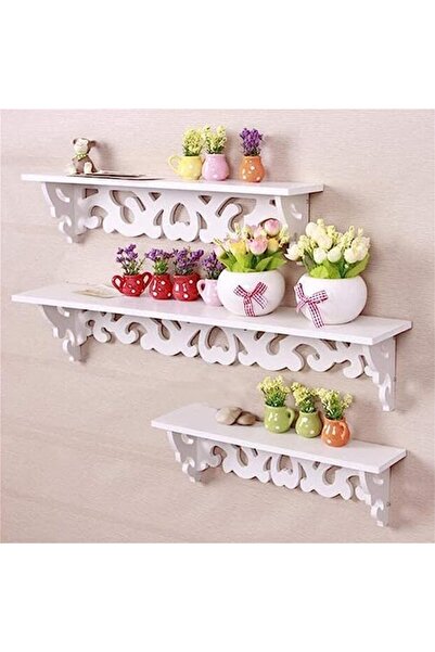 genric FFD Wall Shelf Wall Mounted Wooden Shelf Set Of 3 Floating Shelves Wooden Wall Storage Shelves W