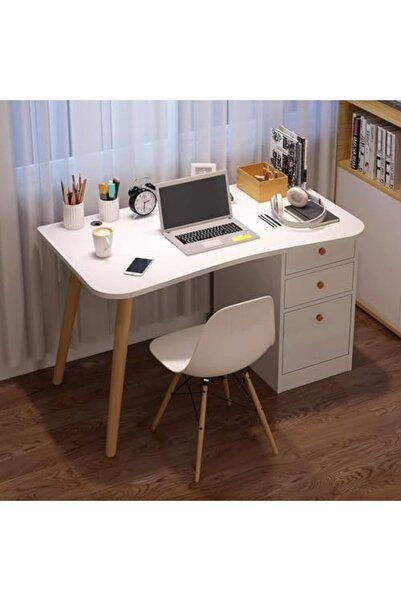 AGD Modern Multifunctional Home Office Desk for Computers and Writing with Storage Drawers and Cabin