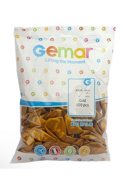 Çemrek Süs Parti Gold Metallic Balloon 100 Pieces 12 Inch Gemar