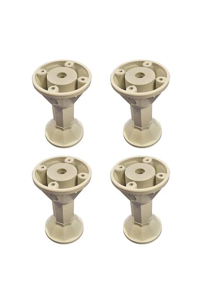 flores Adjustable furniture leg, plastic, gray, Collar, 96 mm, 4 pcs / set