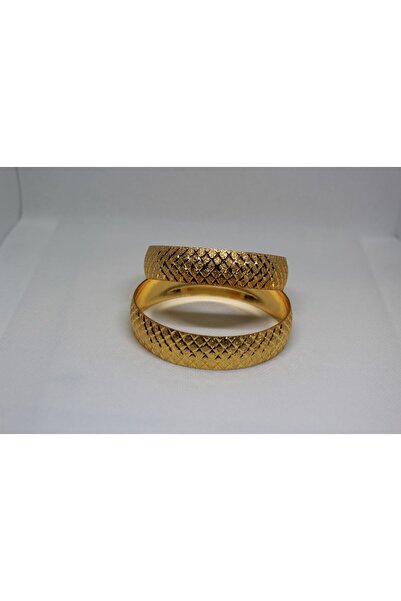 zerfine Pul Dokulu Parlak İmitasyon Altın Bilezik