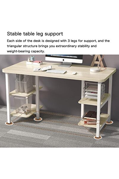 AGD Computer Desk with Storage Shelves