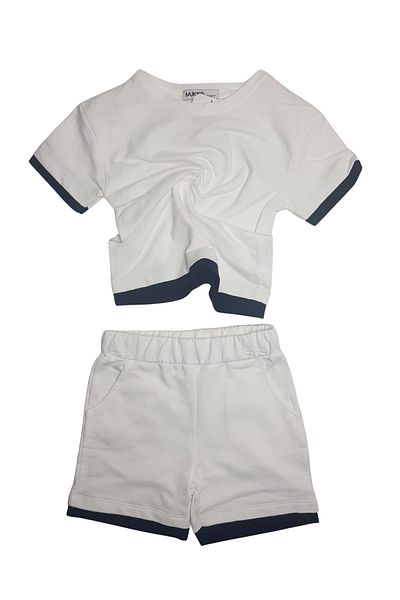MK Mukko Kids Girls/Boys Seasonal Two Thread Anthracite Basic Shorts T-Shirt Bottom Top Set