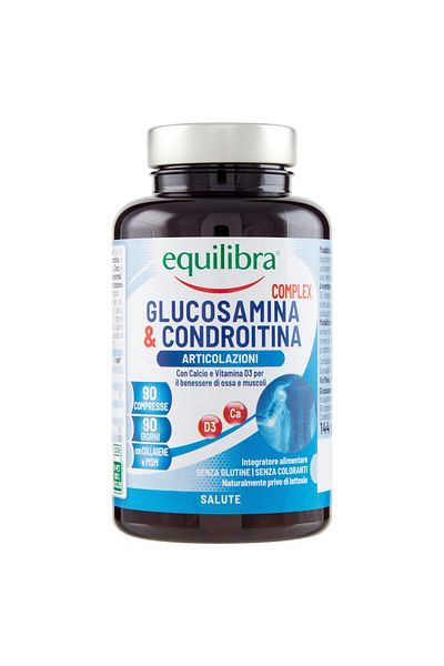 Equilibra Glucosamine and Chondroitin with MSM, Calcium, Zinc and D3 - For Bones and Joints, 90 tablets