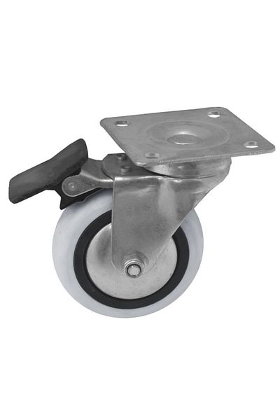 flores Furniture wheel, with bearing and brake, 75 mm x 25 mm