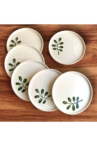 Nokta Breakfast Set 6 Persons Tokyo Series Olive Branch 6 Pieces 20cm
