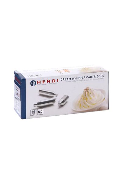 HENDI Set of 50 nitrogen cartridges for whipped cream sodas, 8 g