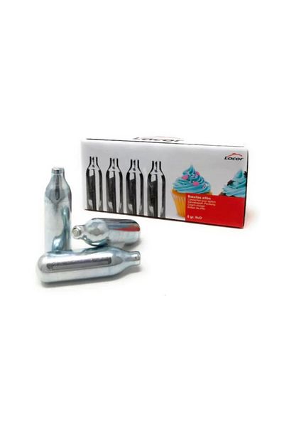 Lacor Set of 24 nitrogen cartridges for whipped cream sodas, 8 g