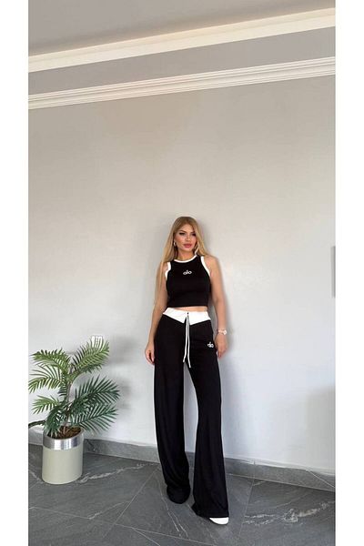 bonibon butikk Women's Quality Luxury Clothing Modal Fabric Flexible Lycra Wide Leg Suit