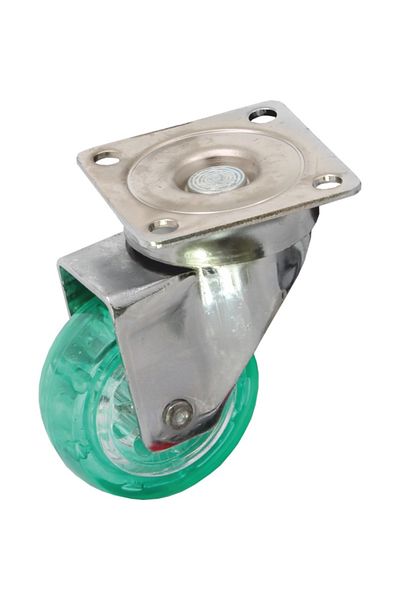 flores Furniture wheel, silicone coated, green, 50 mm x 20 mm