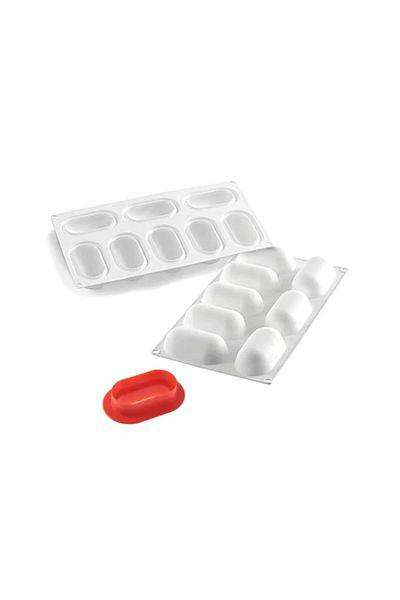 silikomart Forma din silicon, Pillow, 8 cavitati, 82 × 43 × 32 mm