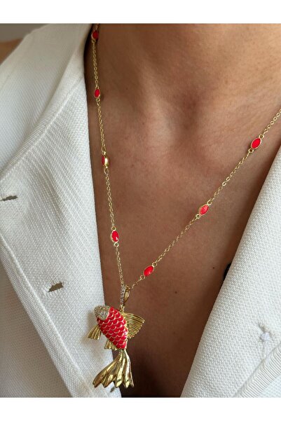 Bo Takı ve Aksesuar Fish Colored Chain Necklace