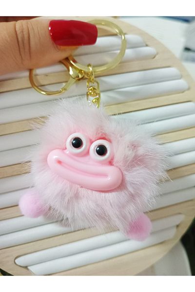 mos&more Sausage Mouth Pompom Bag Ornament Accessory Keychain, Car Ornament, Bag Charm