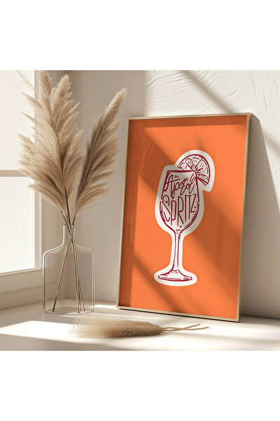 UNT Pictură de perete Aperol Spritz cu cadru din lemn Decor modern de perete ...
